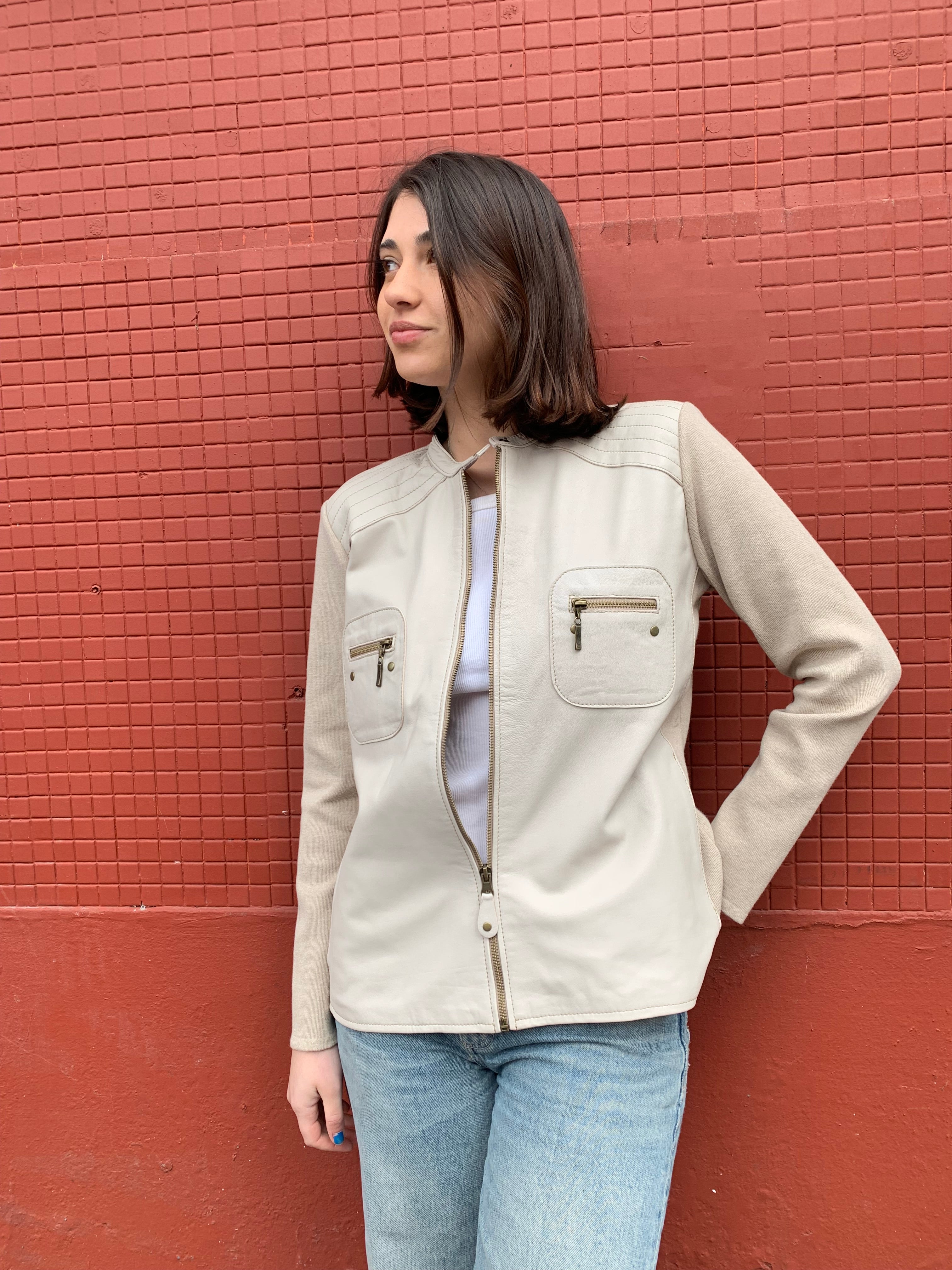 Campera Flora beige l