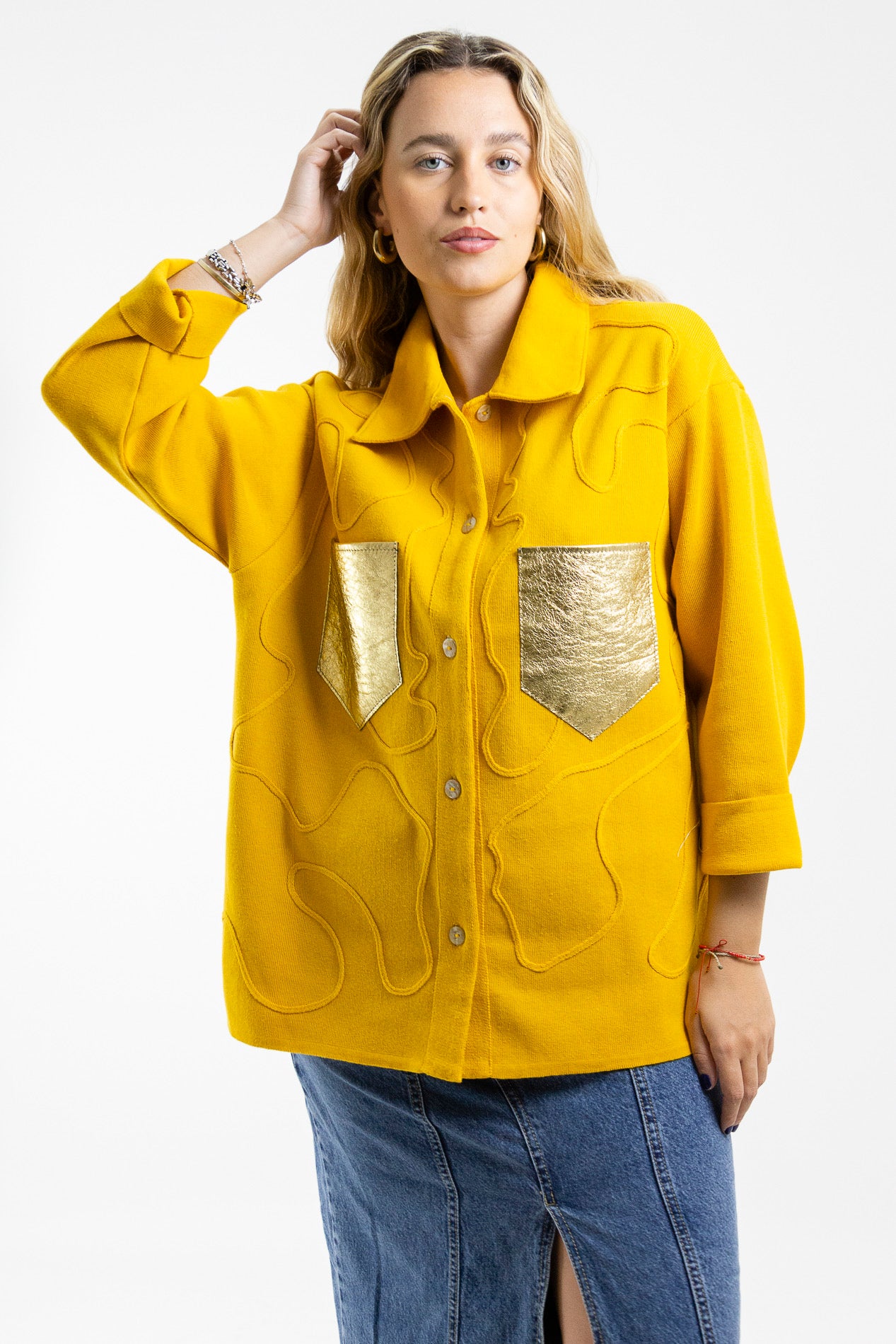 Camisa Ola amarillo talle unico